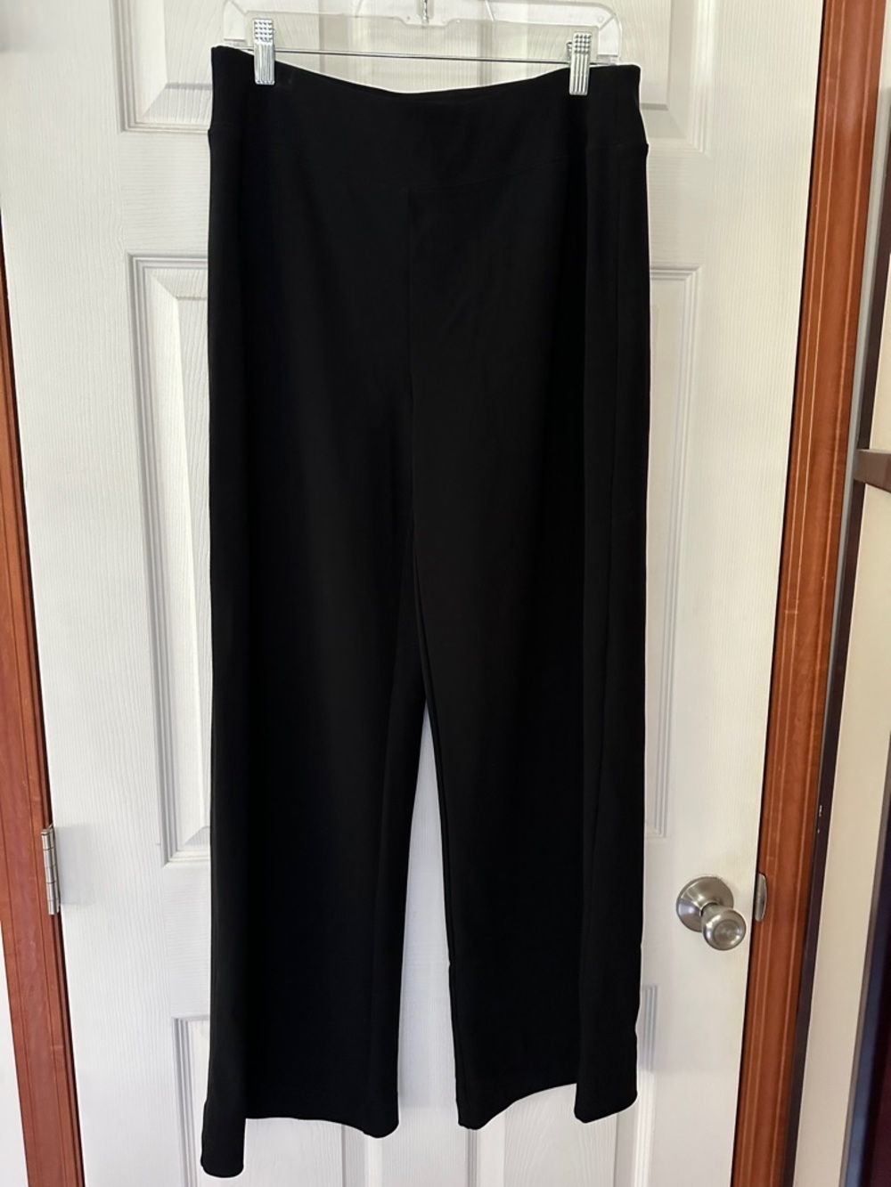 Boston Proper Black Wide-Leg Pull-On Travel Pants